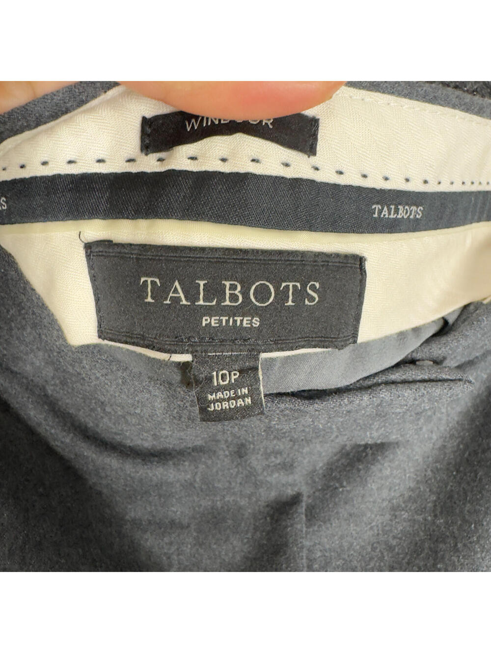 Talbots Dress Pants Women 10P Petite Gray High Rise Pleated Wool Lined Straight - Picture 6 of 8
